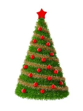 3d Christmas Tree with decorations Illustration