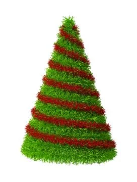 3d Christmas Tree with decorations Stock Illustration