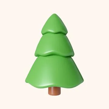 3d Christmas tree. minimal decorative festive conical shape tree. New Year's Stock Illustration