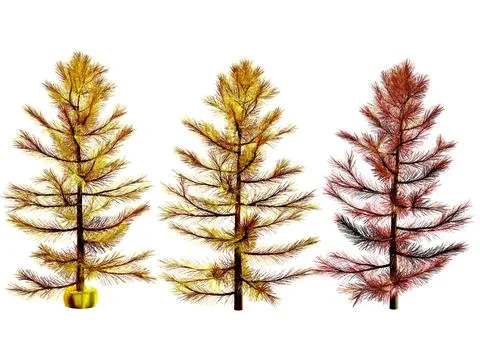 3D Christmas tree or pine tree 3D ready to decorate , isolated on transparent Stock Illustration