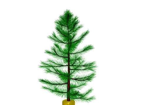 3D Christmas tree or pine tree 3D ready to decorate , isolated on transparent Stock Illustration