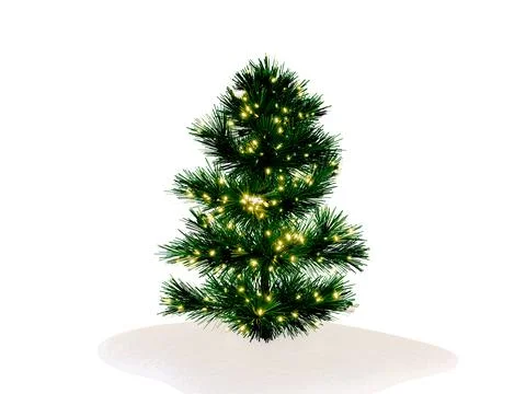 3D Christmas tree or pine tree 3D ready to decorate , isolated on transparent Stock Illustration