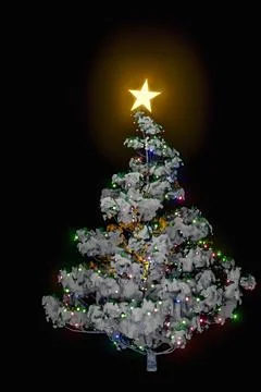 3D Christmas Tree Render Stock Illustration