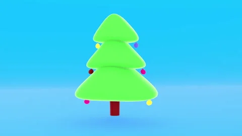 3D Christmas Tree Rotating Animation Stock Footage 287951700