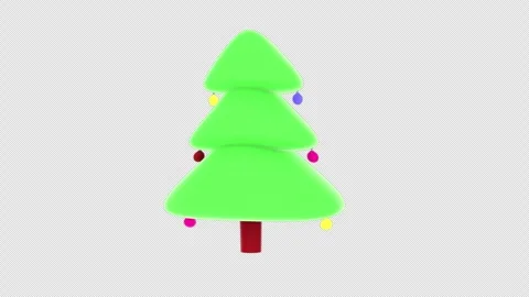 3D Christmas Tree Rotating Animation On Alpha Channel Stock Footage 287951702
