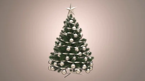 3D Christmas Tree rotation - animation Stock Footage 123710745