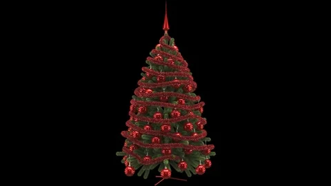 3D Christmas Tree zoom - animation Stock Footage 123710883