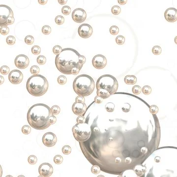 3D Chrome Bubbles Stock Illustration