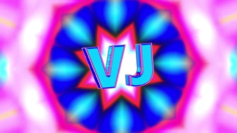 3D Chrome Cyan VJ Text on Vibrant Holographic Kaleidoscope Liquid Background  Stock Footage 343237228