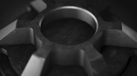 3D Chrome Gear Rotating Looping Animation Stock Footage 68356579