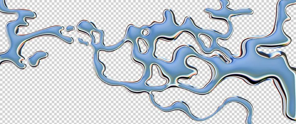 3D chrome liquid background silver abstract futuristic shape, fluid metal Stock Illustration