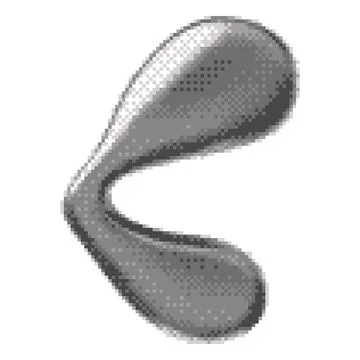3D chrome liquid blob shape, silver blob splash Y2K style vector pixel art イラスト素材
