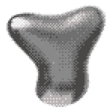 3D chrome liquid blot Y shape, silver blob splash Y2K style vector pixel art 스톡 일러스트