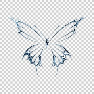 3d chrome metal effect neo tribal y2k gothic style tattoo. Cyber sigilism b.. Stock Illustration
