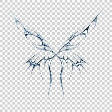 3d chrome metal effect neo tribal y2k gothic style tattoo. Cyber sigilism b.. Stock Illustration