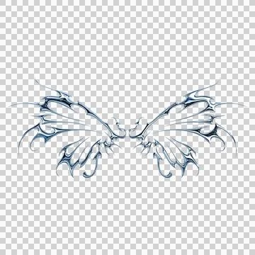 3d chrome metal effect neo tribal y2k gothic style tattoo. Cyber sigilism b.. Stock Illustration