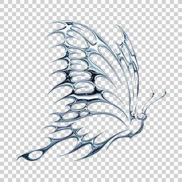 3d chrome metal effect neo tribal y2k gothic style tattoo. Cyber sigilism b.. Stock Illustration