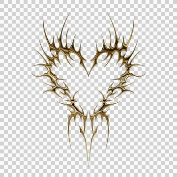 3d chrome metal effect neo tribal y2k gothic style tattoo. Cyber sigilism h.. Stock Illustration