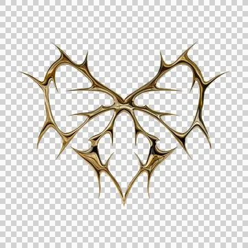 3d chrome metal effect neo tribal y2k gothic style tattoo. Cyber sigilism h.. Stock Illustration