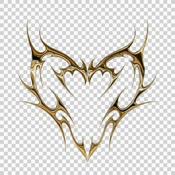 3d chrome metal effect neo tribal y2k gothic style tattoo. Cyber sigilism h.. Stock Illustration