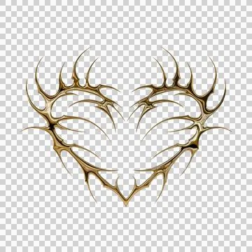 3d chrome metal effect neo tribal y2k gothic style tattoo. Cyber sigilism h.. Stock Illustration