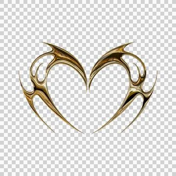 3d chrome metal effect neo tribal y2k gothic style tattoo. Cyber sigilism h.. Stock Illustration