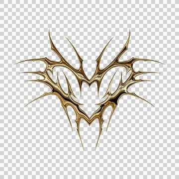 3d chrome metal effect neo tribal y2k gothic style tattoo. Cyber sigilism h.. Stock Illustration