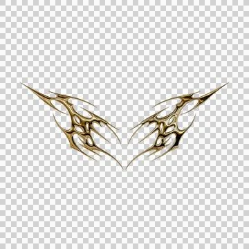 3d chrome metal effect neo tribal y2k gothic style tattoo. Cyber sigilism h.. Stock Illustration