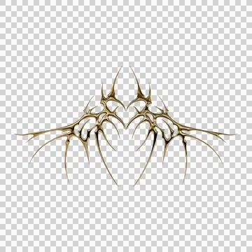 3d chrome metal effect neo tribal y2k gothic style tattoo. Cyber sigilism h.. Stock Illustration