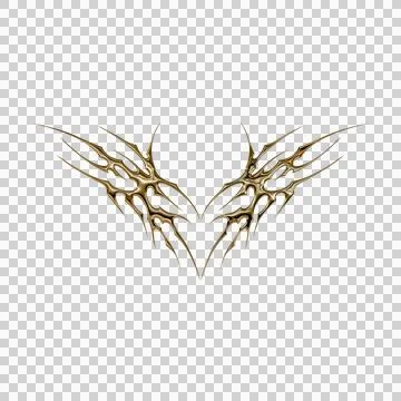 3d chrome metal effect neo tribal y2k gothic style tattoo. Cyber sigilism h.. Stock Illustration