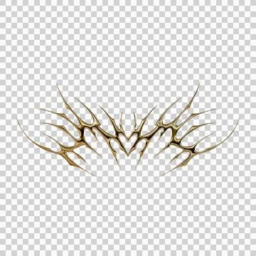 3d chrome metal effect neo tribal y2k gothic style tattoo. Cyber sigilism h.. Stock Illustration