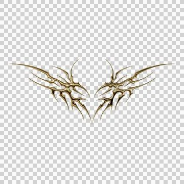 3d chrome metal effect neo tribal y2k gothic style tattoo. Cyber sigilism h.. Stock Illustration