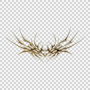 3d chrome metal effect neo tribal y2k gothic style tattoo. Cyber sigilism h.. Illustrazione stock