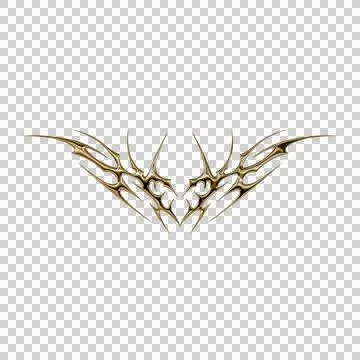 3d chrome metal effect neo tribal y2k gothic style tattoo. Cyber sigilism h.. Stock Illustration