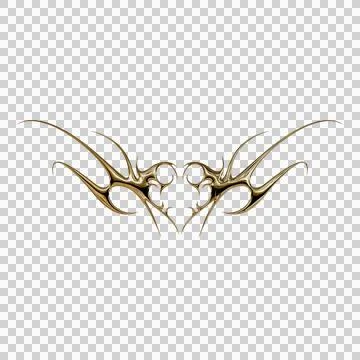 3d chrome metal effect neo tribal y2k gothic style tattoo. Cyber sigilism h.. Stock Illustration