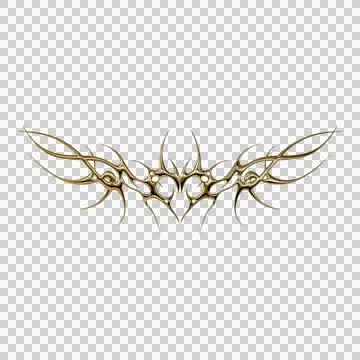3d chrome metal effect neo tribal y2k gothic style tattoo. Cyber sigilism h.. Stock Illustration