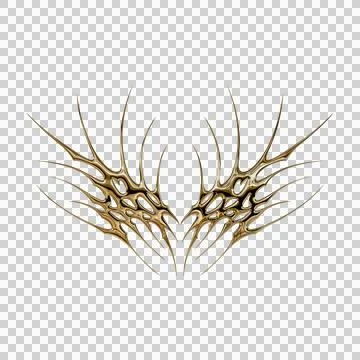 3d chrome metal effect neo tribal y2k gothic style tattoo. Cyber sigilism h.. Stock Illustration