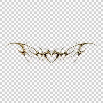 3d chrome metal effect neo tribal y2k gothic style tattoo. Cyber sigilism h.. Stock Illustration
