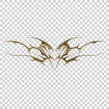 3d chrome metal effect neo tribal y2k gothic style tattoo. Cyber sigilism h.. Stock Illustration