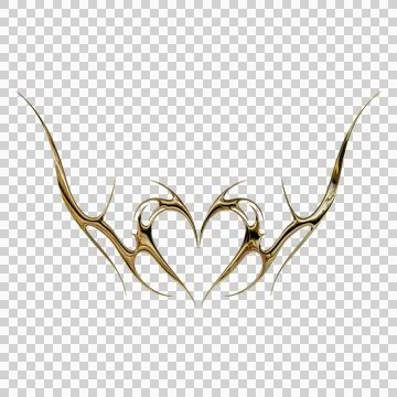 3d chrome metal effect neo tribal y2k gothic style tattoo. Cyber sigilism h.. Stock Illustration