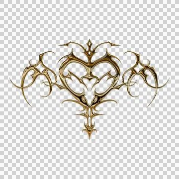 3d chrome metal effect neo tribal y2k gothic style tattoo. Cyber sigilism h.. Stock Illustration