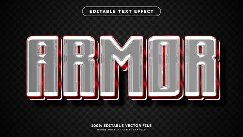 3D Chrome metal style editable text effect Stockillustratie