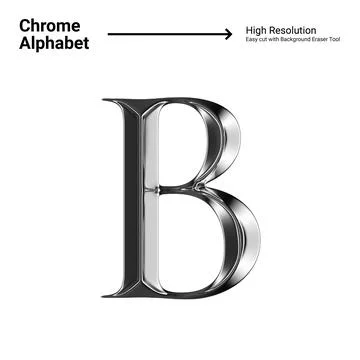 3D Chrome Metallic Letter - B Stock Illustration