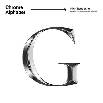 3D Chrome Metallic Letter - G Stock Illustration