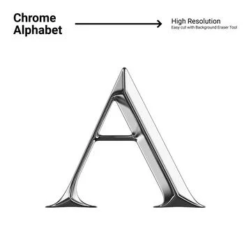 3D Chrome Metallic Letter - A Stock Illustration