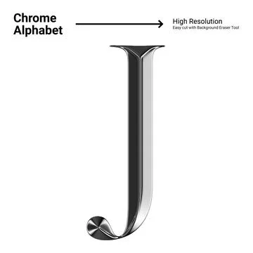 3D Chrome Metallic Letter - J Stock Illustration
