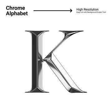 3D Chrome Metallic Letter - K Stock Illustration