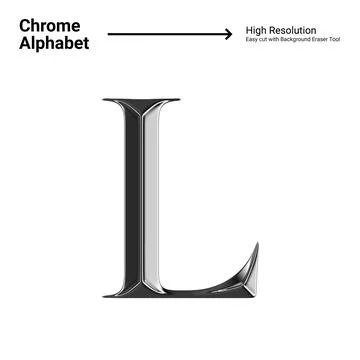 3D Chrome Metallic Letter - L Stock Illustration