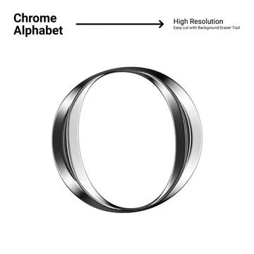 3D Chrome Metallic Letter - O Stock Illustration