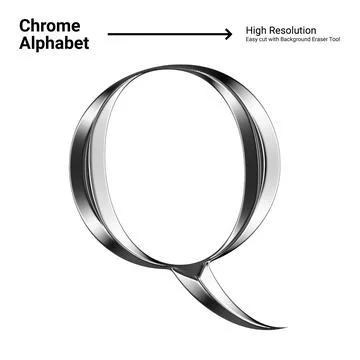 3D Chrome Metallic Letter - Q Stock Illustration